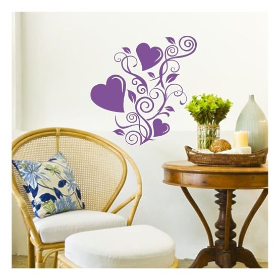 Textil-Wandaufkleber - Herzen