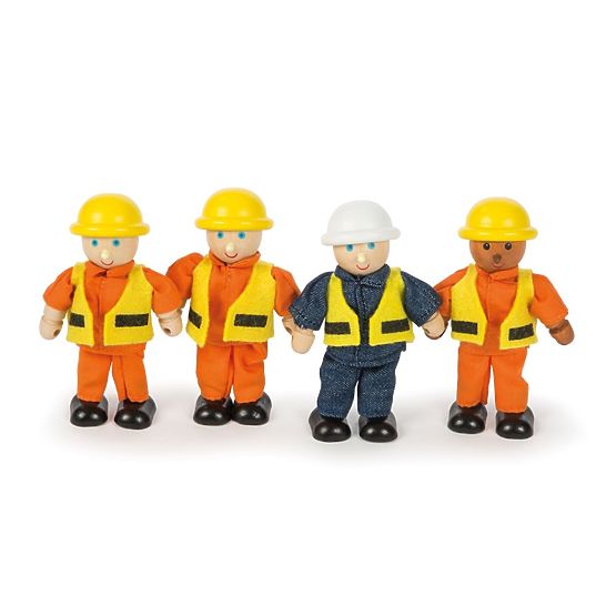 Tidlo Holzfiguren Bauarbeiter 4 Stk.