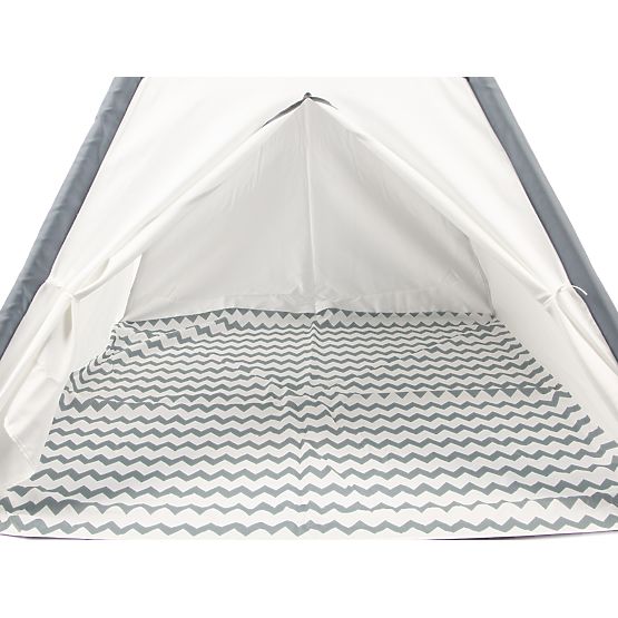 Tipi Kinderzelt - grau-weiß