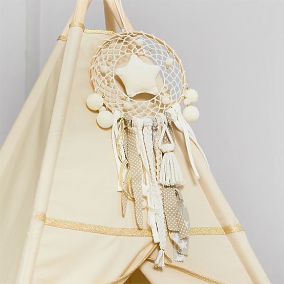 Tipi mit Unterlage Gold Ecru