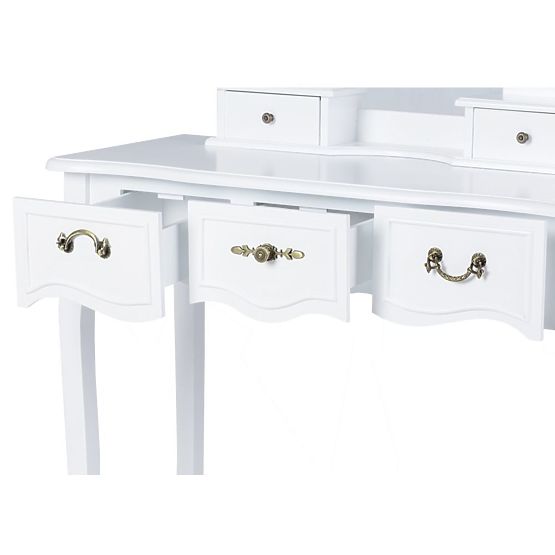 Alva Kosmetiktisch mit Spiegel und Hocker