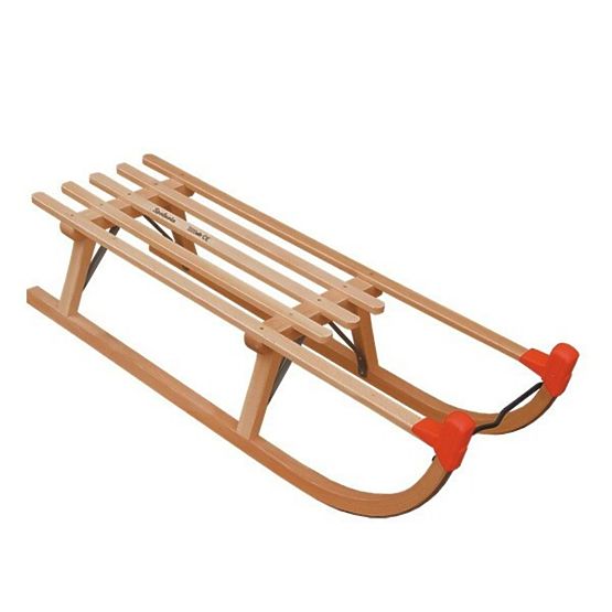 Traditioneller Schneeflockenschlitten aus Holz