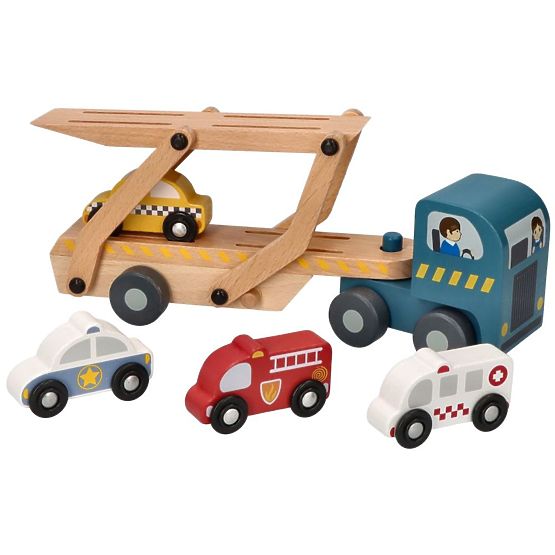 Transporter mit Rettungsfahrzeugen