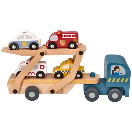 Transporter mit Rettungsfahrzeugen