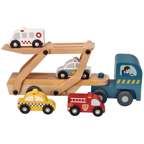 Transporter mit Rettungsfahrzeugen