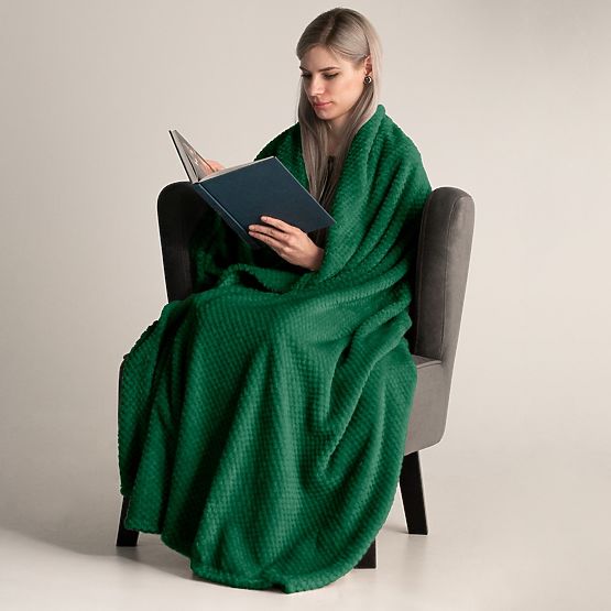 Überwurf HENRY Farbe Flaschengrün geprägter Jacquard moderner Stil 220x240