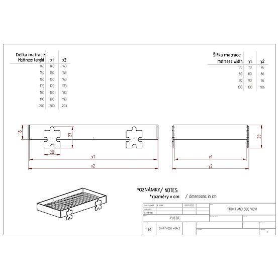 Universelles Bett Puzzle mit Rausfallschutz - Schwarz