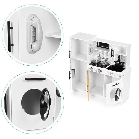 Große Holzküche für Kinder + Geräusche und Lichter ECOTOYS