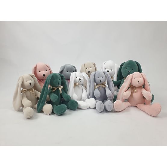 Velours-Spielzeug Hase 35 cm - rosa