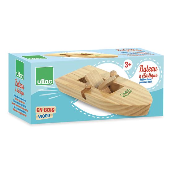 Vilac Holzboot mit Gummibandantrieb