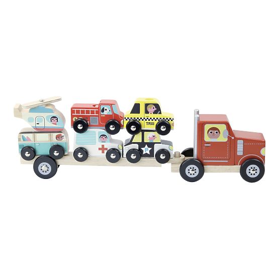 Vilac Holzlastwagen mit Spielzeugautos