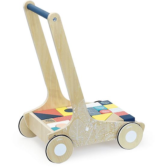 Vilac Holzlauflernwagen mit bunten Bausteinen Canopée