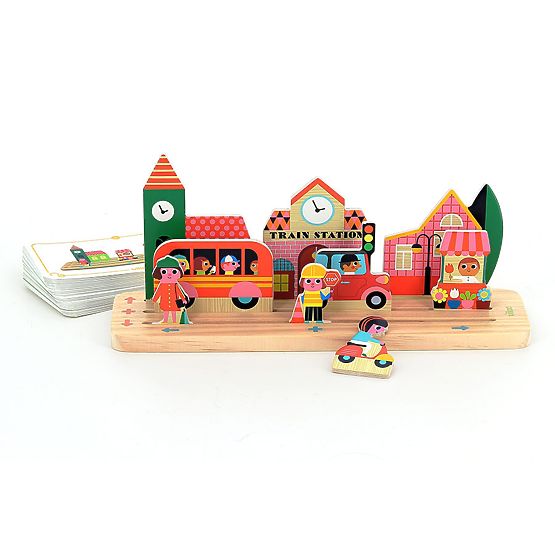 Vilac Holzlogikspiel Baue es richtig! Stadt