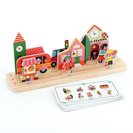 Vilac Holzlogikspiel Baue es richtig! Stadt