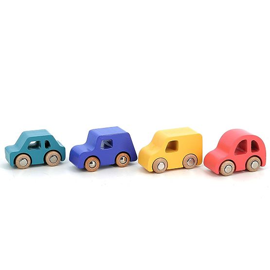 Vilac Set aus 4 Holzautos City Vilacity