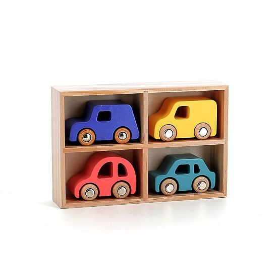 Vilac Set aus 4 Holzautos City Vilacity