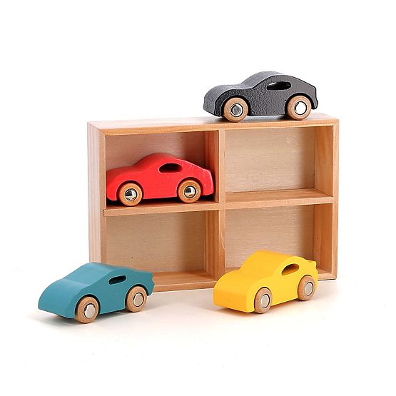 Vilac Set von 4 Holzautos Super Vilacity