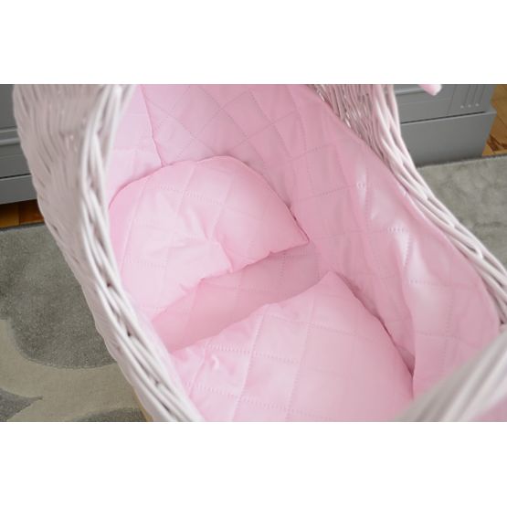 Hoher Korbwagen für Puppen – rosa