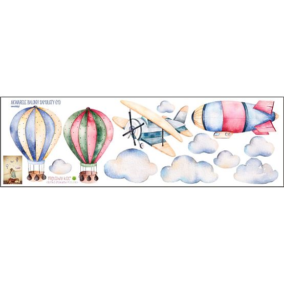 Wandaufkeber Ballons und Flugzeuge