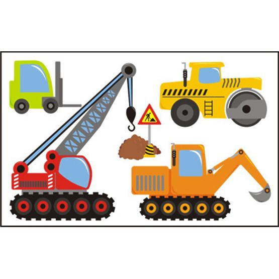 Wandaufkleber Autos auf dem Bauplatz