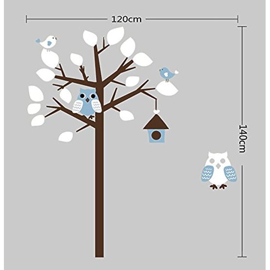 Wandaufkleber Baum und Eulen - Vinyl