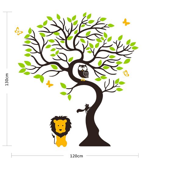 Wandaufkleber Baum und Löwe
