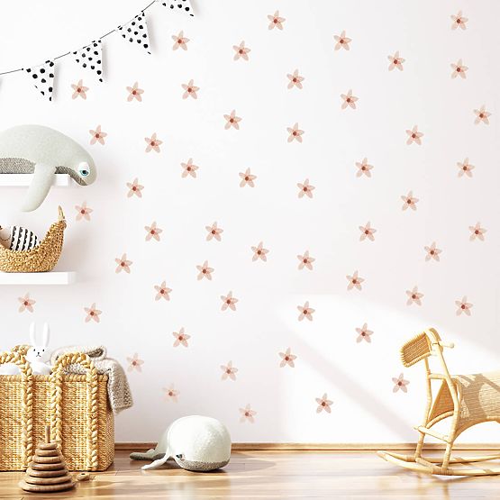 Wandaufkleber-Set - Rosa Vergissmeinnicht 23-tlg