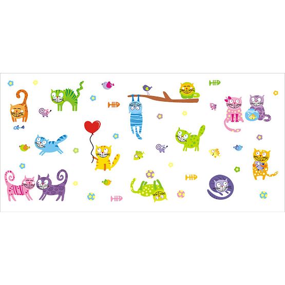 Wandaufkleber FUNNY CATS