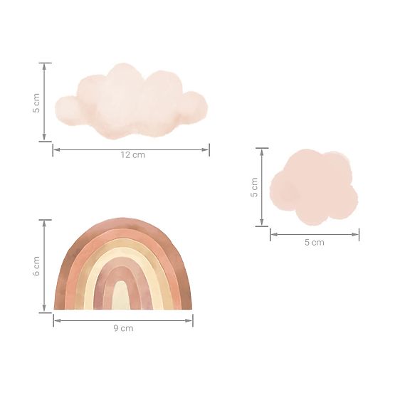 Wandaufkleber Mini-Regenbogen - Beige