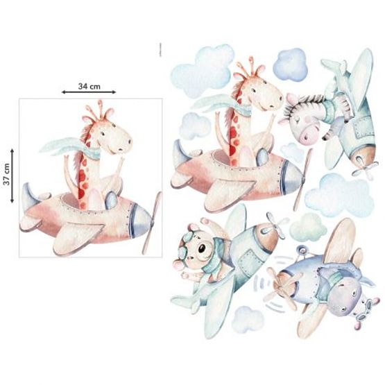 Wandtattoo - Tiere in Flugzeugen