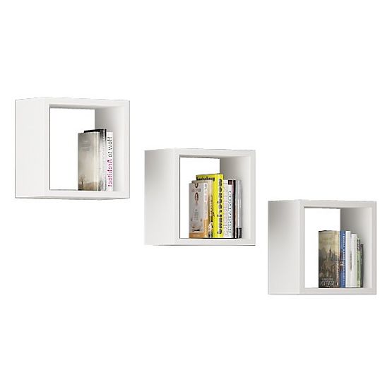 WANDREGAL K 25x25cm SET 3 STÜCK WEISS