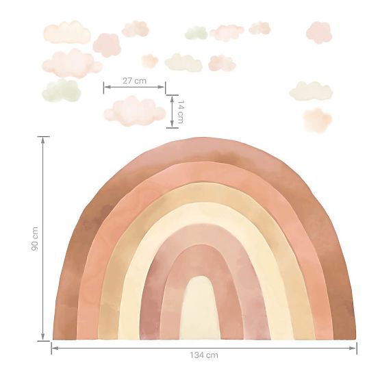 Wandtattoo Regenbogen - beige