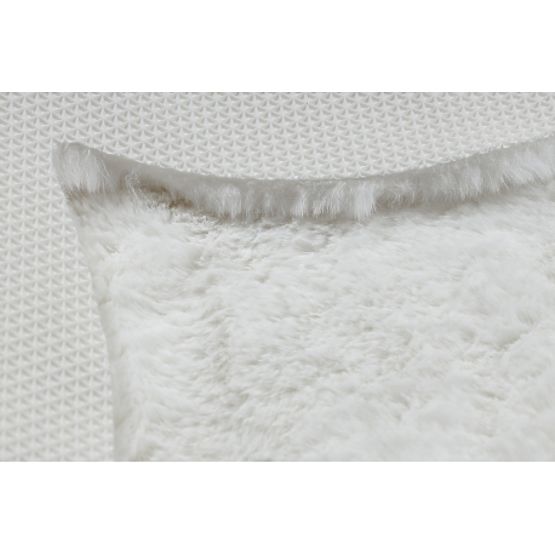 Waschbarer Teppich SHAPE 3106 Blume Shaggy - Elfenbein Plüsch, rutschfest