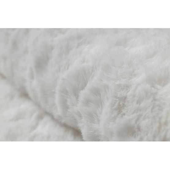Waschbarer Teppich SHAPE 3106 Blume Shaggy - Elfenbein Plüsch, rutschfest