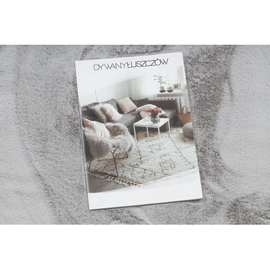 Waschbarer Teppich SHAPE 3146 Bär Shaggy - grauer Plüsch, rutschfest