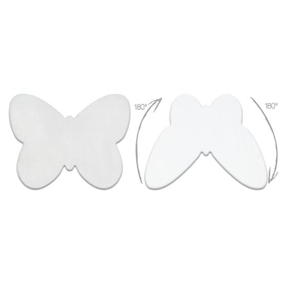 Waschbarer Teppich SHAPE 3150 Schmetterling Shaggy - Elfenbein Plüsch, rutschfest