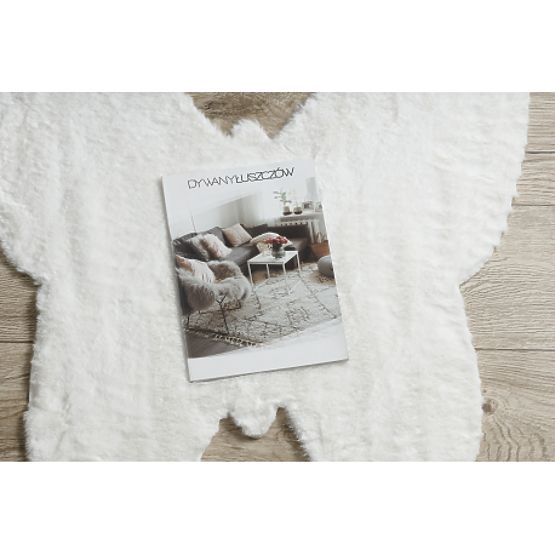 Waschbarer Teppich SHAPE 3150 Schmetterling Shaggy - Elfenbein Plüsch, rutschfest