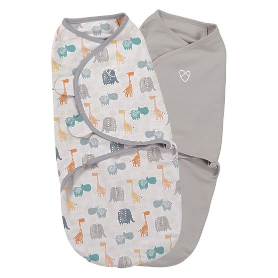 Wickeldeckchen SwaddleMe jungle / grau
