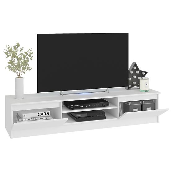 Wohnwand CLP - Möbelset Vitrine + weiße TV-Schrank