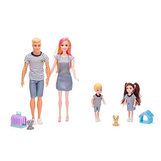 Woodyland Moderne Puppenfamilie mit Tieren