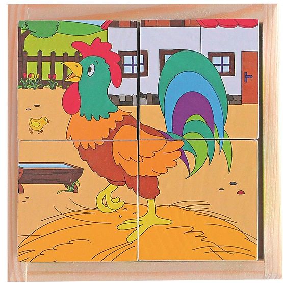 Würfelpuzzle auf dem Land
