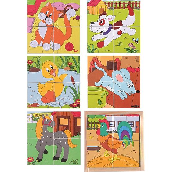 Würfelpuzzle auf dem Land