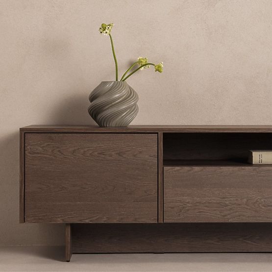 Zweiflügeliger TV-Schrank mit Schublade Kanso, Eiche Baltic Storm