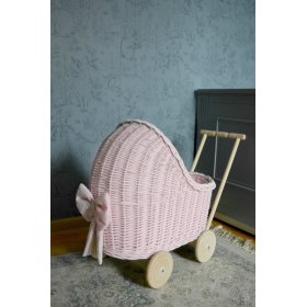 Korbwagen für Puppen - rosa, Ourbaby