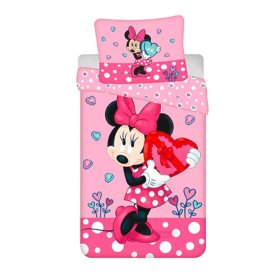 Kinderbettwäsche 140 x 200 cm + 70 x 90 cm Minnie Herzen, Sweet Home, Minnie Mouse