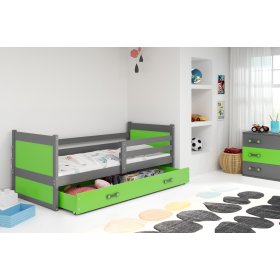 Kinderbett ROCKY 1 - grau/grün