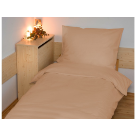 Einfarbige Baumwollbettwäsche 140 x 200 cm – Beige, Brotex