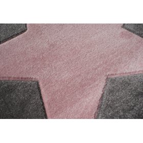 Kinderteppich STAR silber-grau/rosa, LIVONE