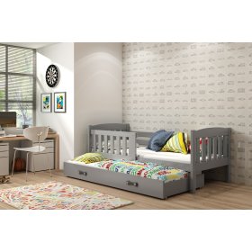 Kinderbett EXCLUSIVE mit Zusatzbett - grau/graphit Detail, BMS