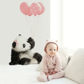 Wandaufkleber DEKORNIK - Panda mit rosa Luftballons, Dekornik